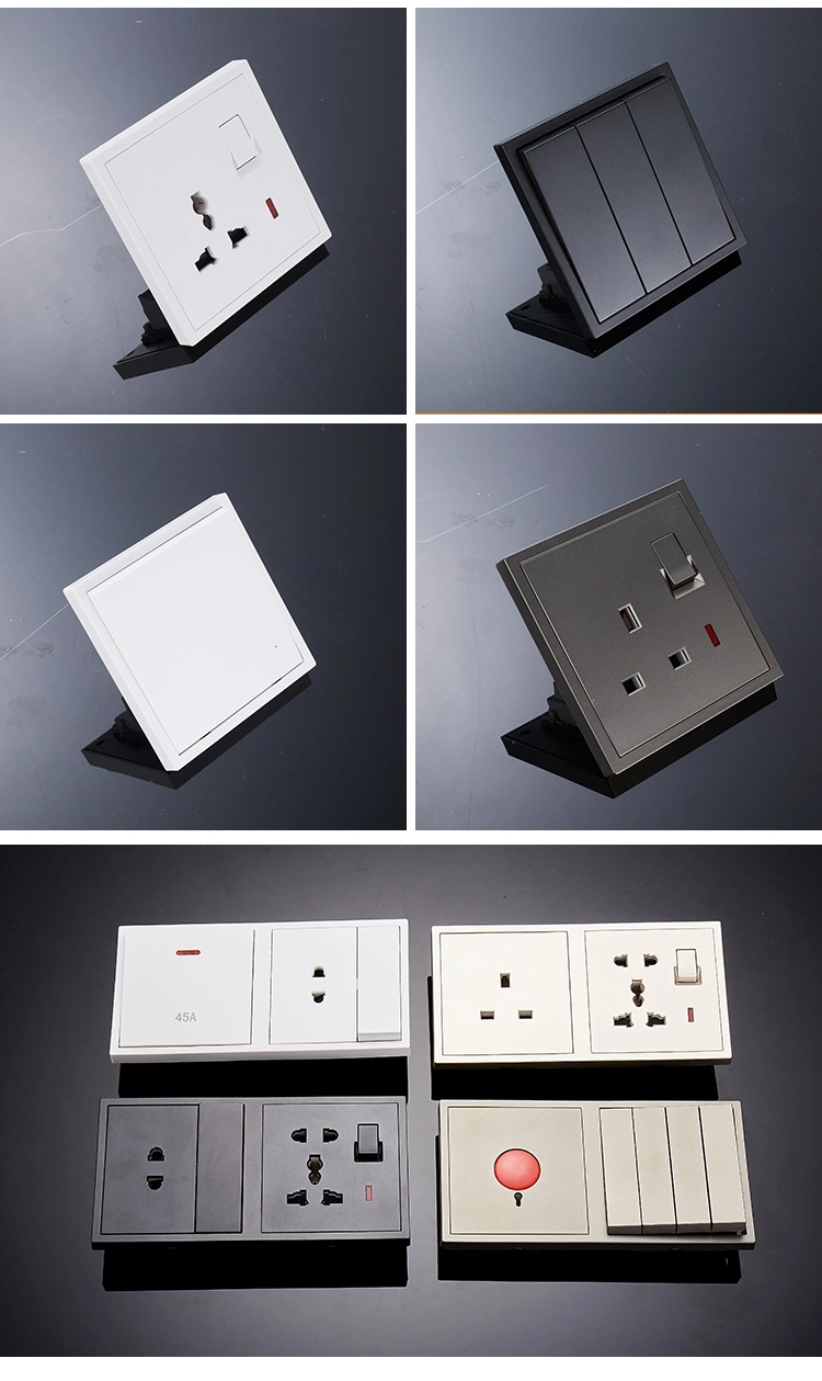 UK / Us / EU Standard Global One Gang Switch Socket Wall Light Switch